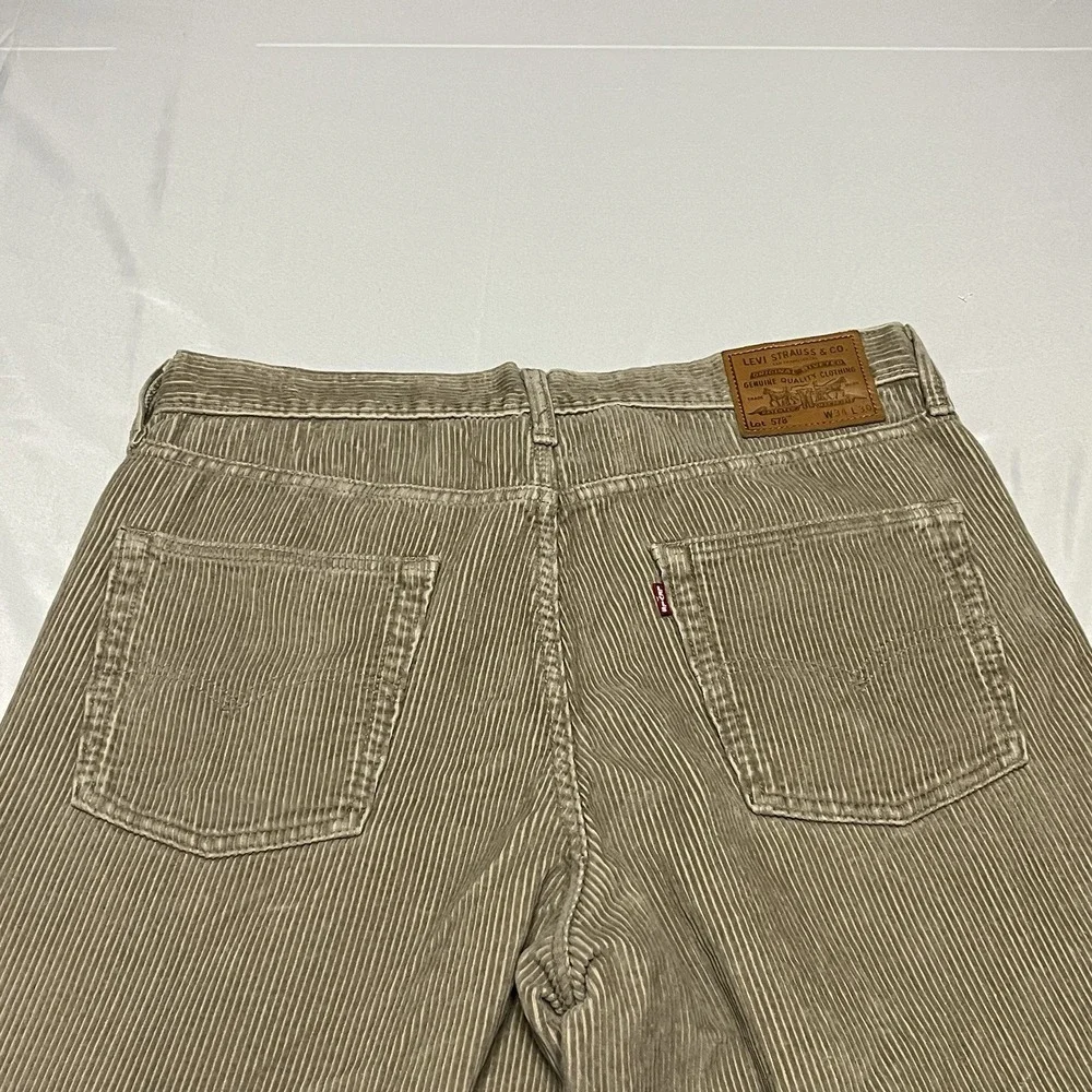 Levis Premium 578 Baggy Corduroy Pants Mens 34x30 (Fits 34x28) Beige Tan Skate